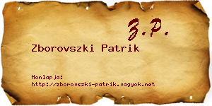 Zborovszki Patrik névjegykártya